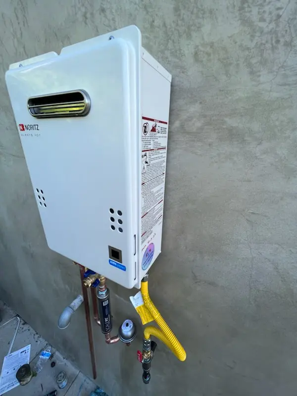 Tankless water heater installation for Homecrest homes